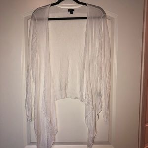Torrid White Slub Drape Cardigan